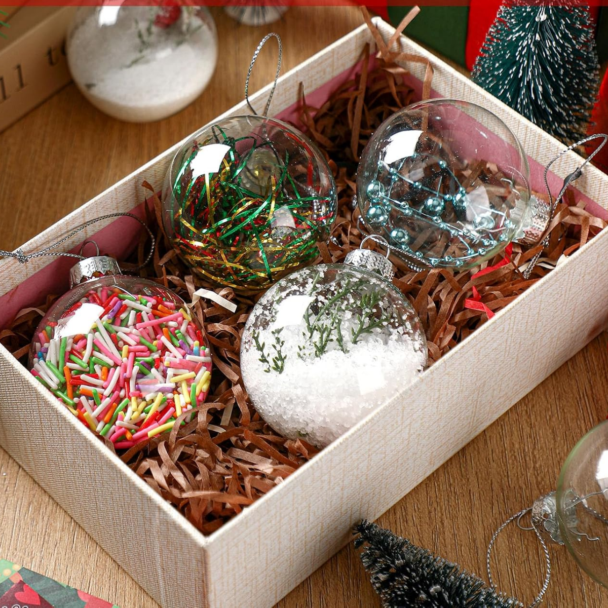 Custom Laser Engraved Mini Glass Ornament Clear 2.4 Inches Personalized Any Design Image or Logo