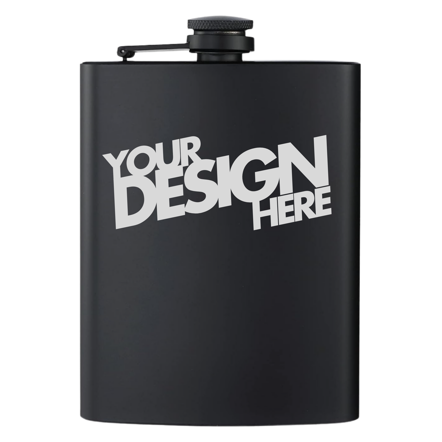 Custom Personalized Stainless Steel Flask 8oz (Matte Black)