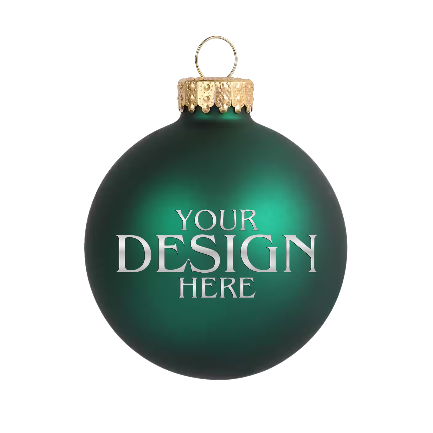 Custom Laser Engraved Green & Red Glass Christmas Ornament - Personalized w/ Any Logo or Design