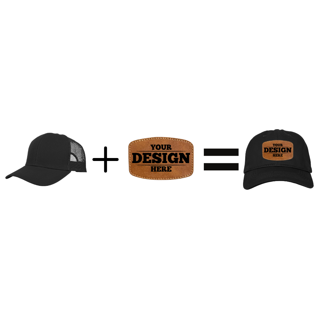CUSTOM Trucker Hat with Patch - Custom Laser Engraved