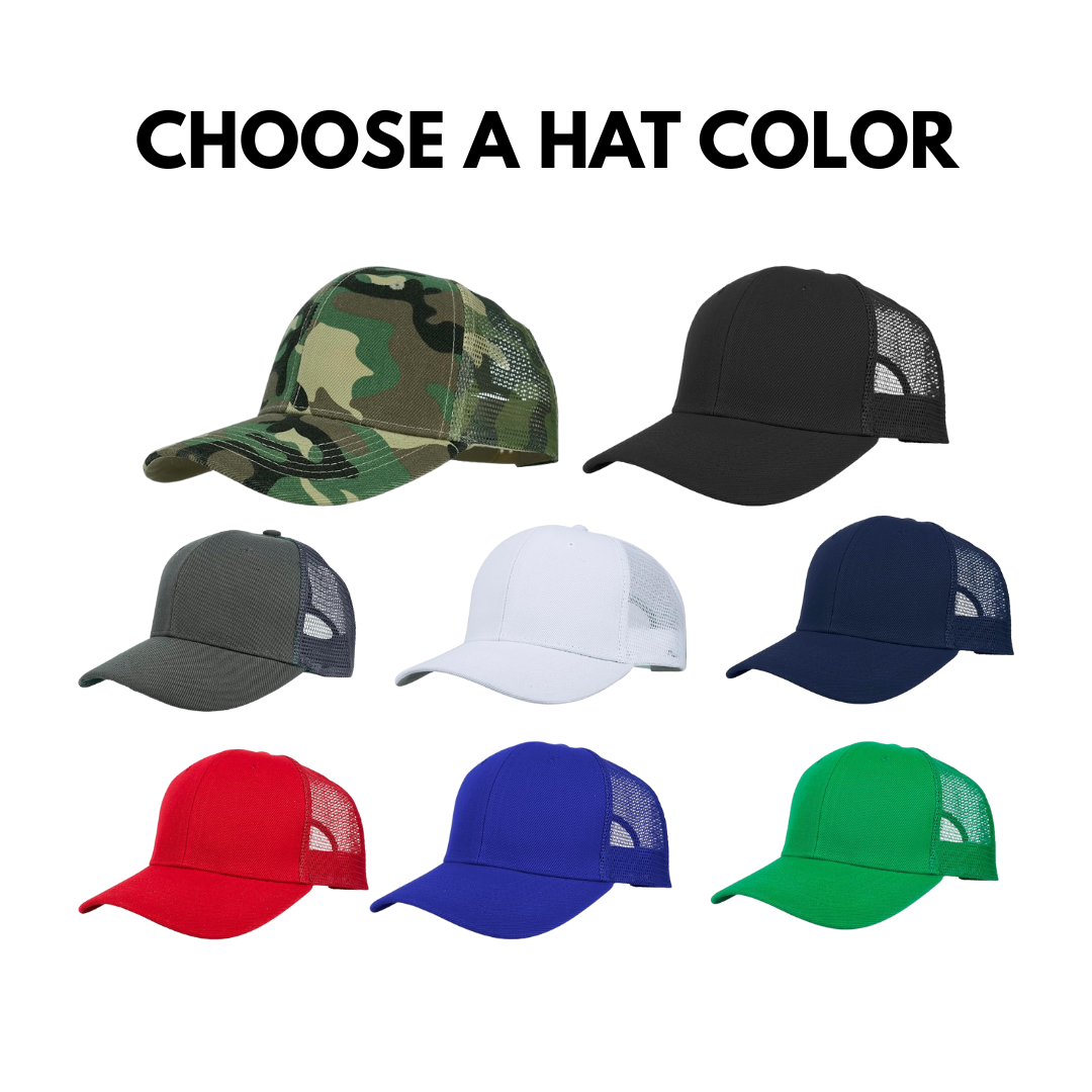 CUSTOM Trucker Hat with Patch - Custom Laser Engraved