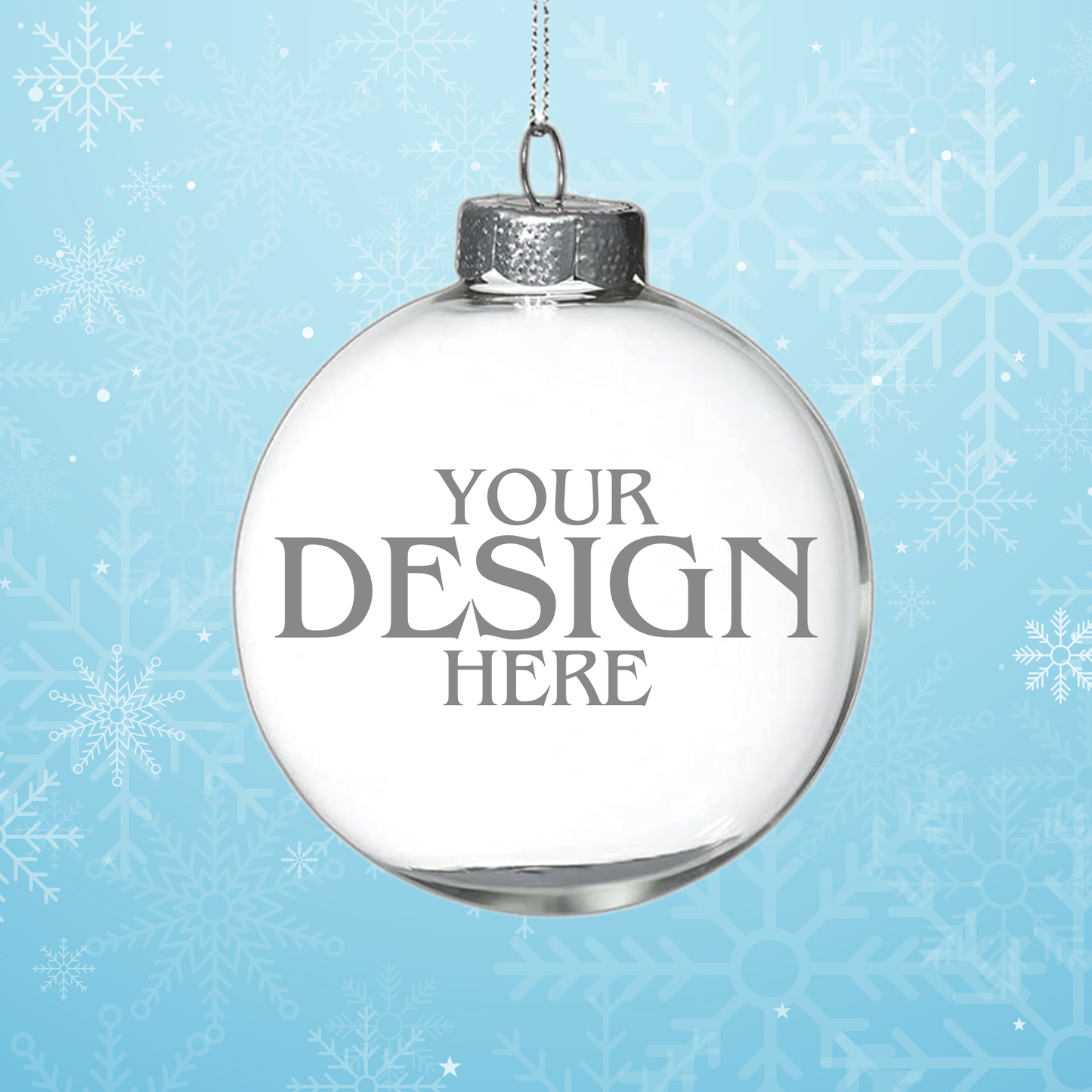 Custom Laser Engraved Clear Glass Christmas Ornament - Personalized w/ Any Logo or Design
