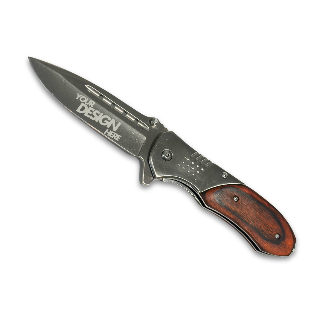 Knife - Wood with Stainless Steel - Custom Laser Engraved
