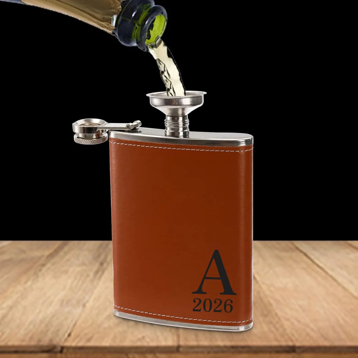 Leather Hip Flask Drinkware Alcohol Wedding Groomsmen Wedding Gift