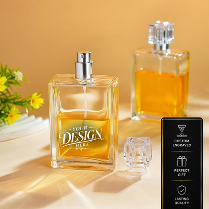 Custom Laser Engraved Cologne/Perfume Bottle - 3.4oz Personalized Easy to Gift Bottle Travel Sized
