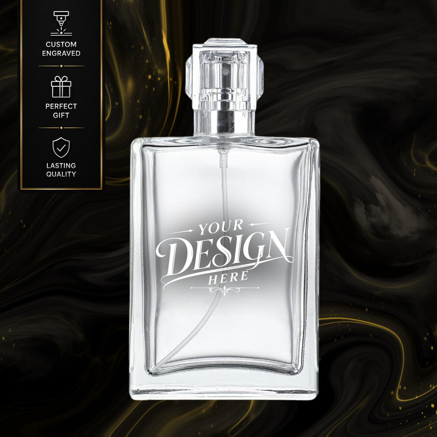 Custom Laser Engraved Cologne/Perfume Bottle - 3.4oz Personalized Easy to Gift Bottle Travel Sized