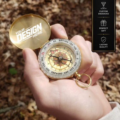 Custom Laser Engraved Compass Personalized Camping Hiking Gift Keepsake