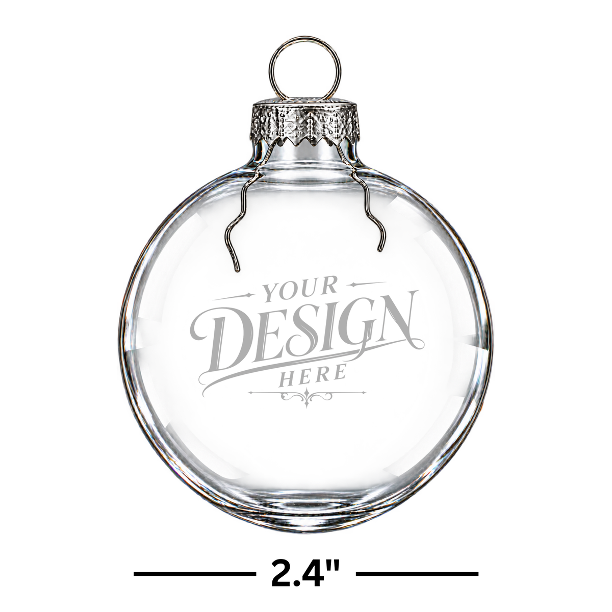 Custom Laser Engraved Mini Glass Ornament Clear 2.4 Inches Personalized Any Design Image or Logo