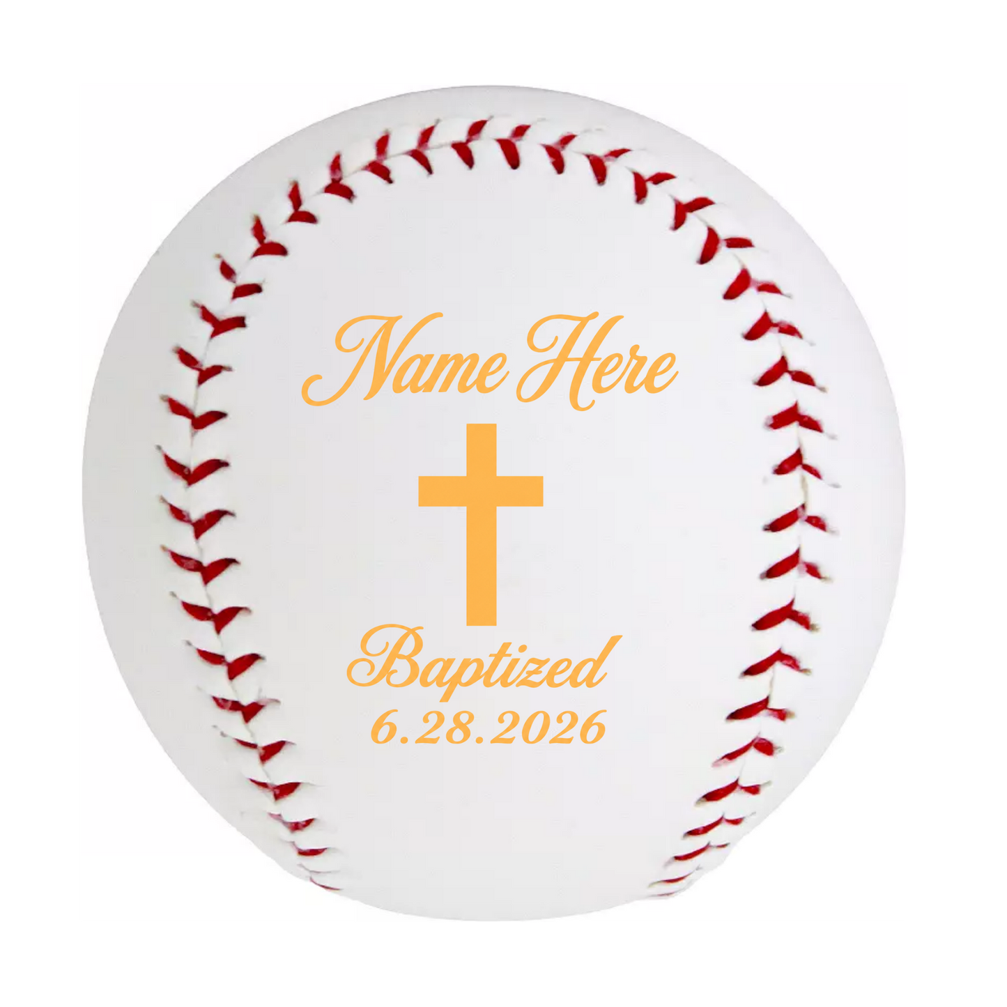 Custom Laser Engraved Baptism Baseball - Name Date Baptized - Personalized Religious Christian Catholic Gift