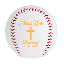 Custom Laser Engraved Baptism Baseball - Name Date Baptized - Personalized Religious Christian Catholic Gift