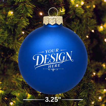 Custom Laser Engraved 3.25" Matte Glass Ball Christmas Ornament - Personalized w/ Any Logo or Design