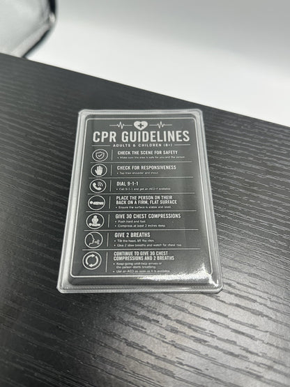 Laser Engraved CPR Guidelines Card - Adult & Child Reference - Pocket Emergency Safety Card - First Aid Quick Reference Tool
