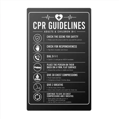 Laser Engraved CPR Guidelines Card - Adult & Child Reference - Pocket Emergency Safety Card - First Aid Quick Reference Tool