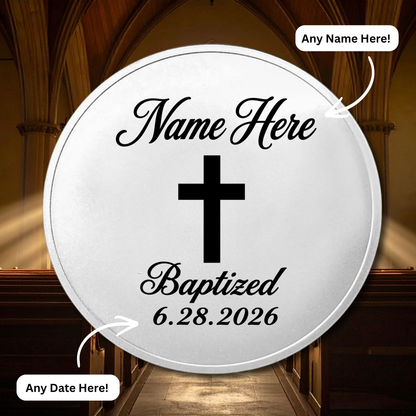 Custom Laser Engraved Baptism Coin Name + Date Religious Keepsake Godparent Gift