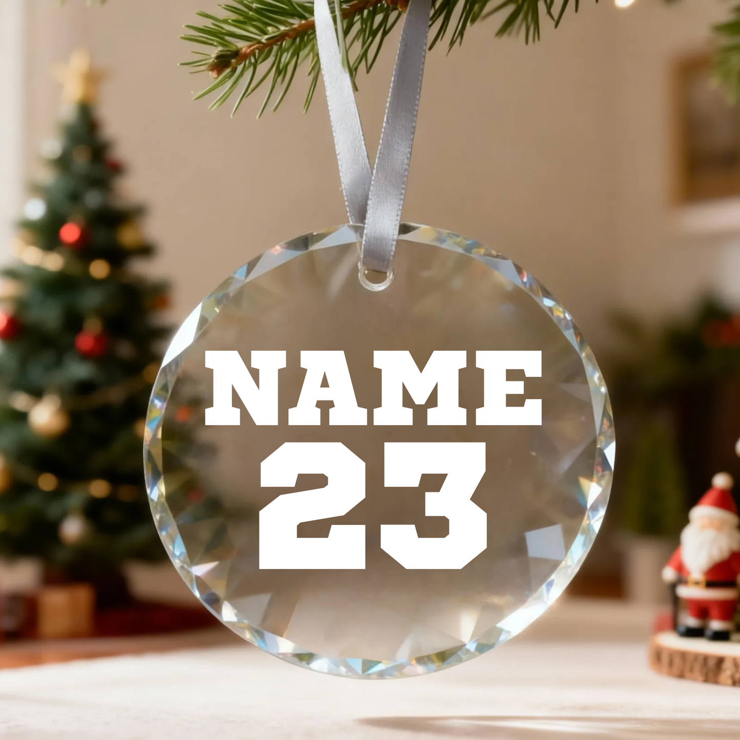 Custom Laser Engraved Glass Crystal Photo Ornament - Personalized Keepsake w/ Your Picture or Design