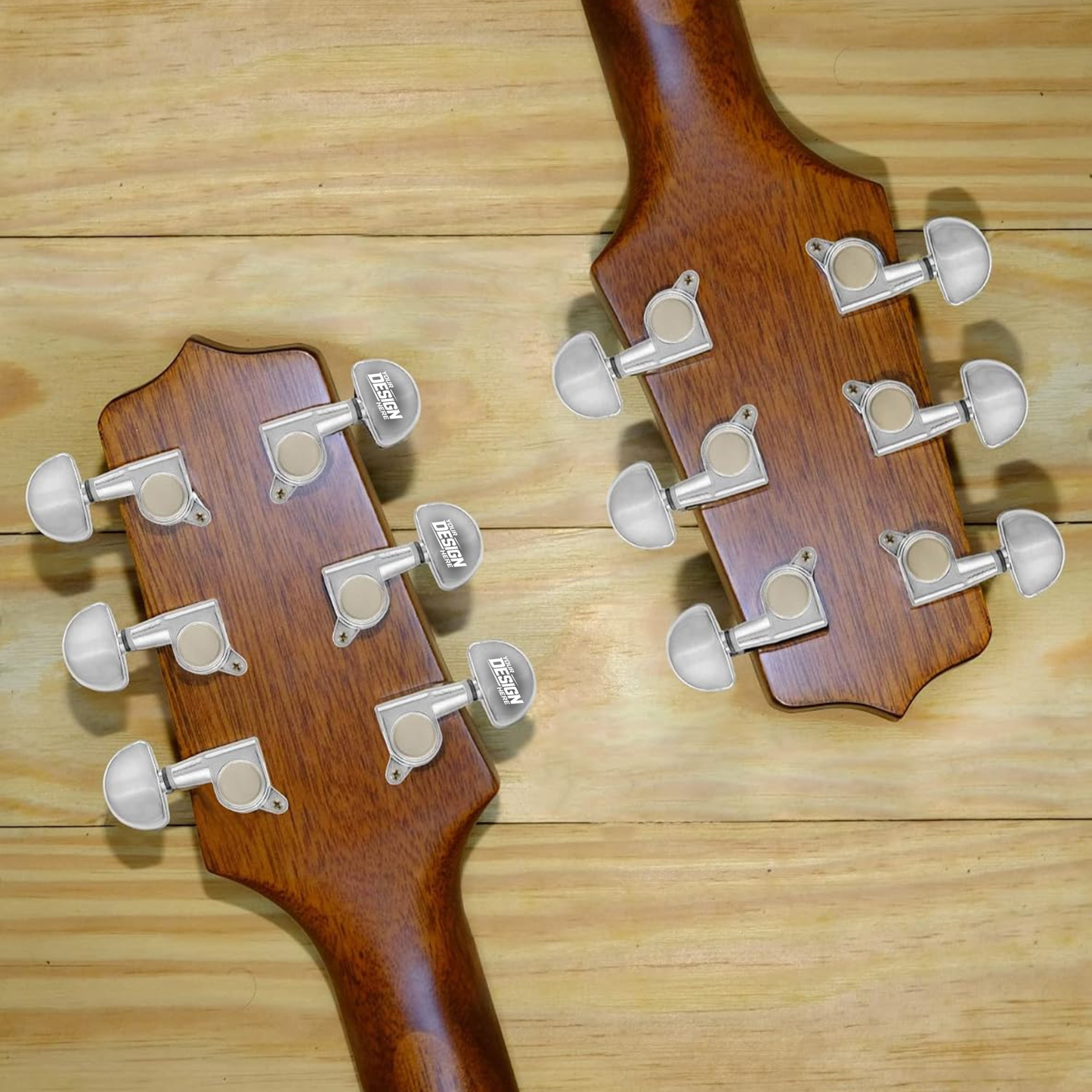 Custom Laser Engraved Tuning Pegs - Set of 6 - Universal Electric and Acoustic Guitars - Personalized Tuner Heads