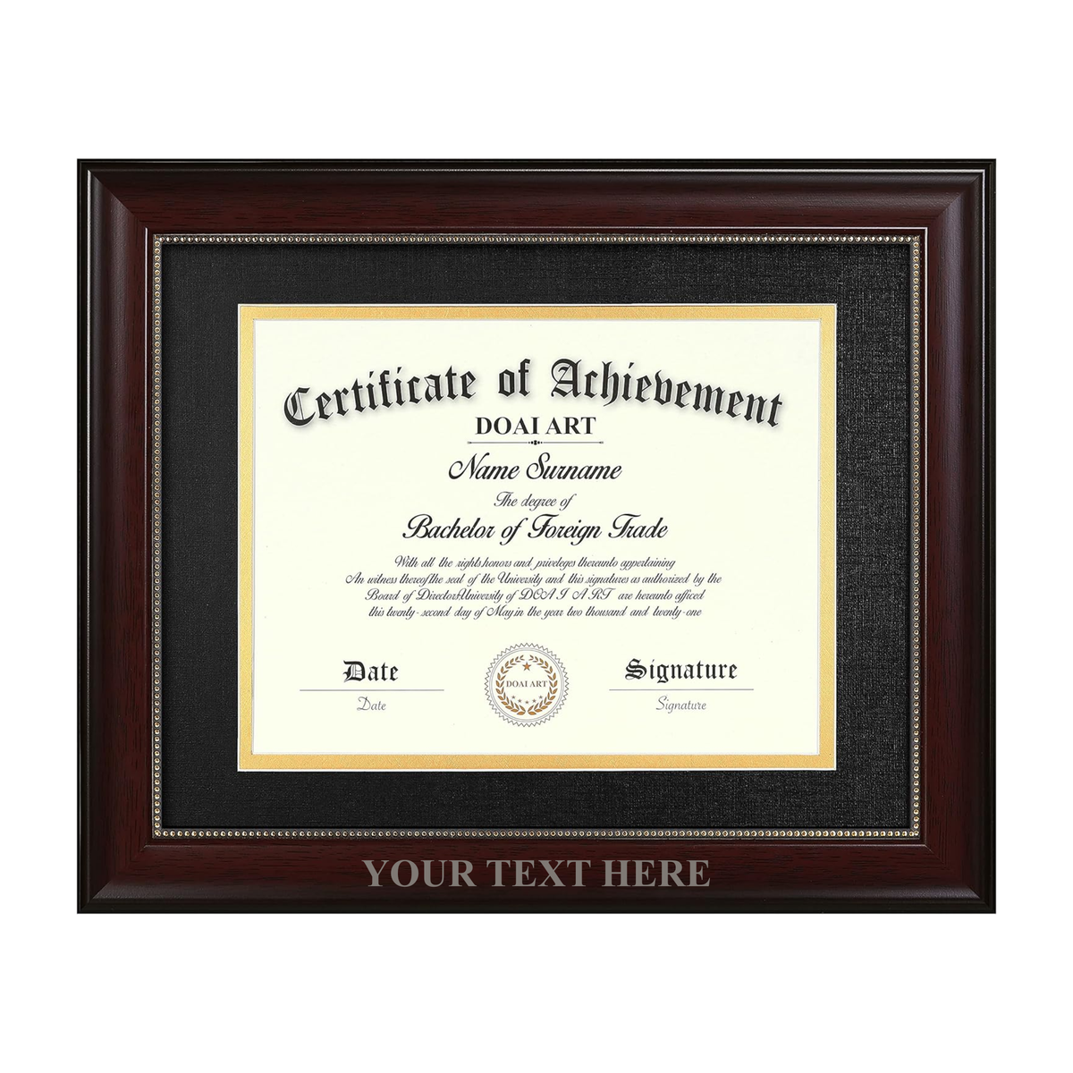 Custom Laser Engraved Diploma Frame - 11x8.5 Inch - Personalized - Graduation Scholar Award