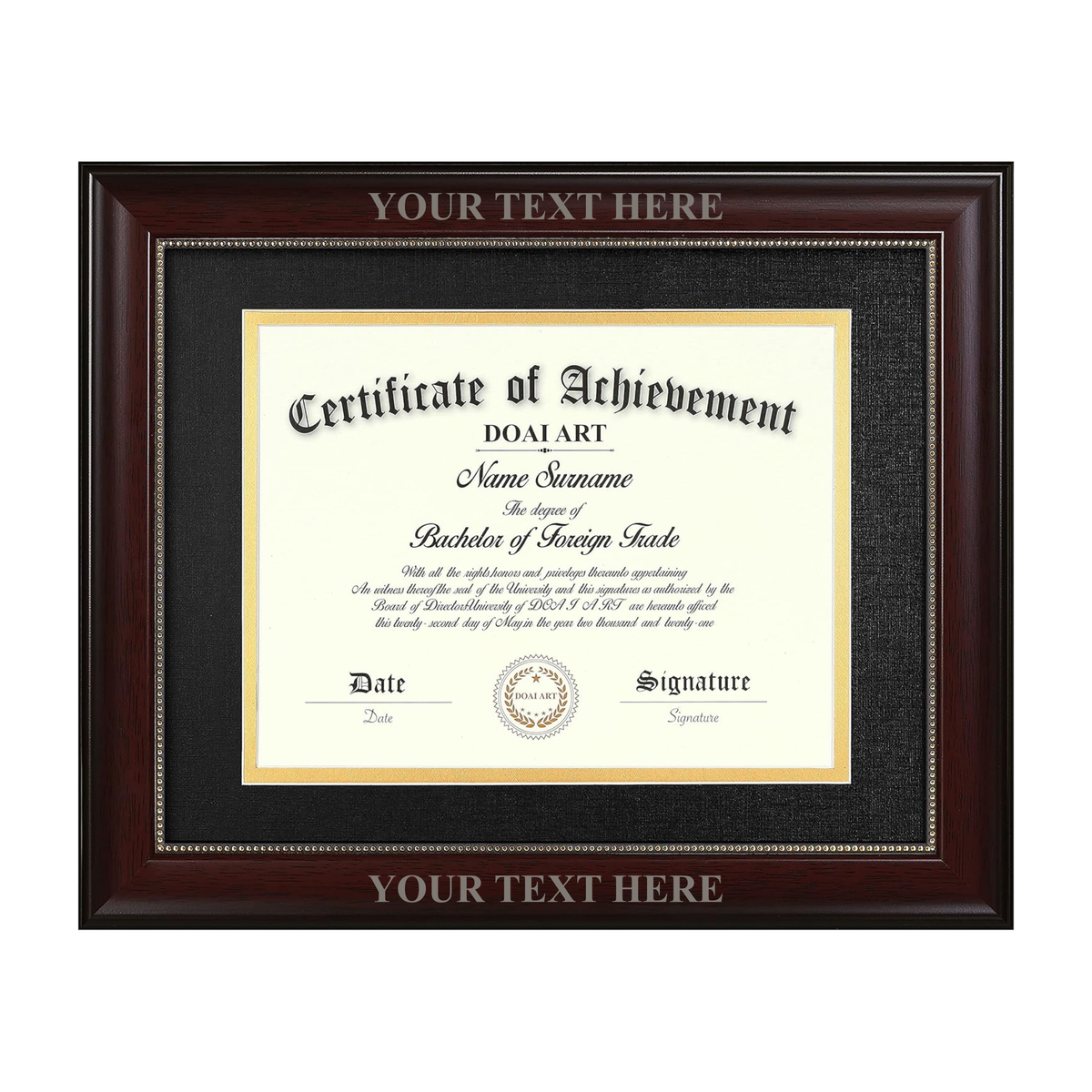 Custom Laser Engraved Diploma Frame - 11x8.5 Inch - Personalized - Graduation Scholar Award