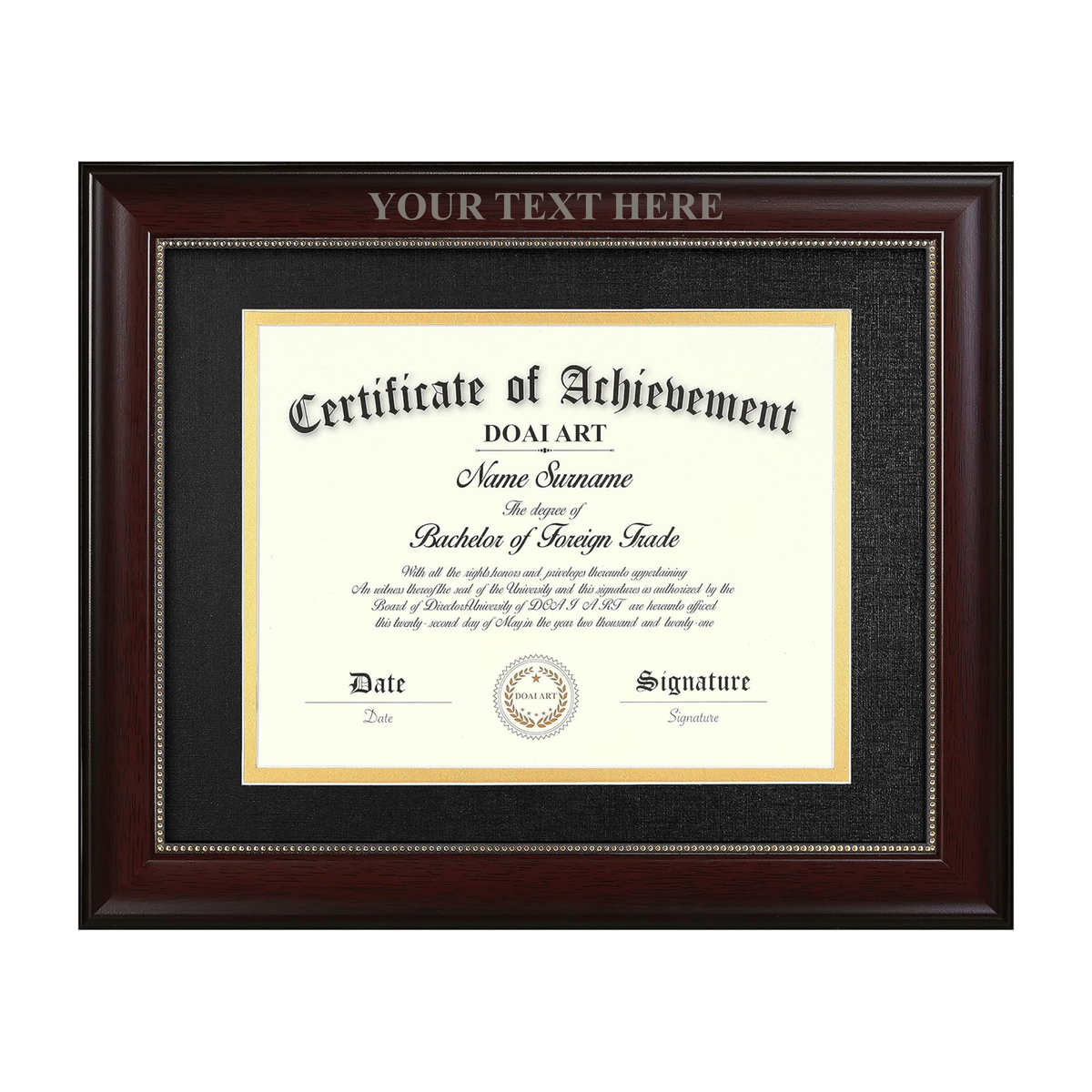 Custom Laser Engraved Diploma Frame - 11x8.5 Inch - Personalized - Graduation Scholar Award