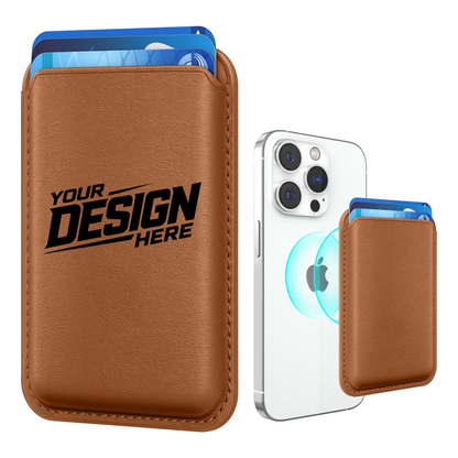 Custom Laser Engraved Leather Wallet with MagSafe (for iPhone) Any Logo Design