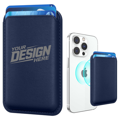 Custom Laser Engraved Leather Wallet with MagSafe (for iPhone) Any Logo Design