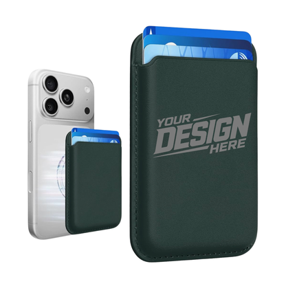 Custom Laser Engraved Leather Wallet with MagSafe (for iPhone) Any Logo Design