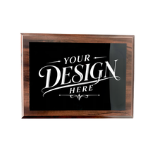 Custom Laser Engraved Dark Cherry Wood Plaque with Black & Aluminum Plate