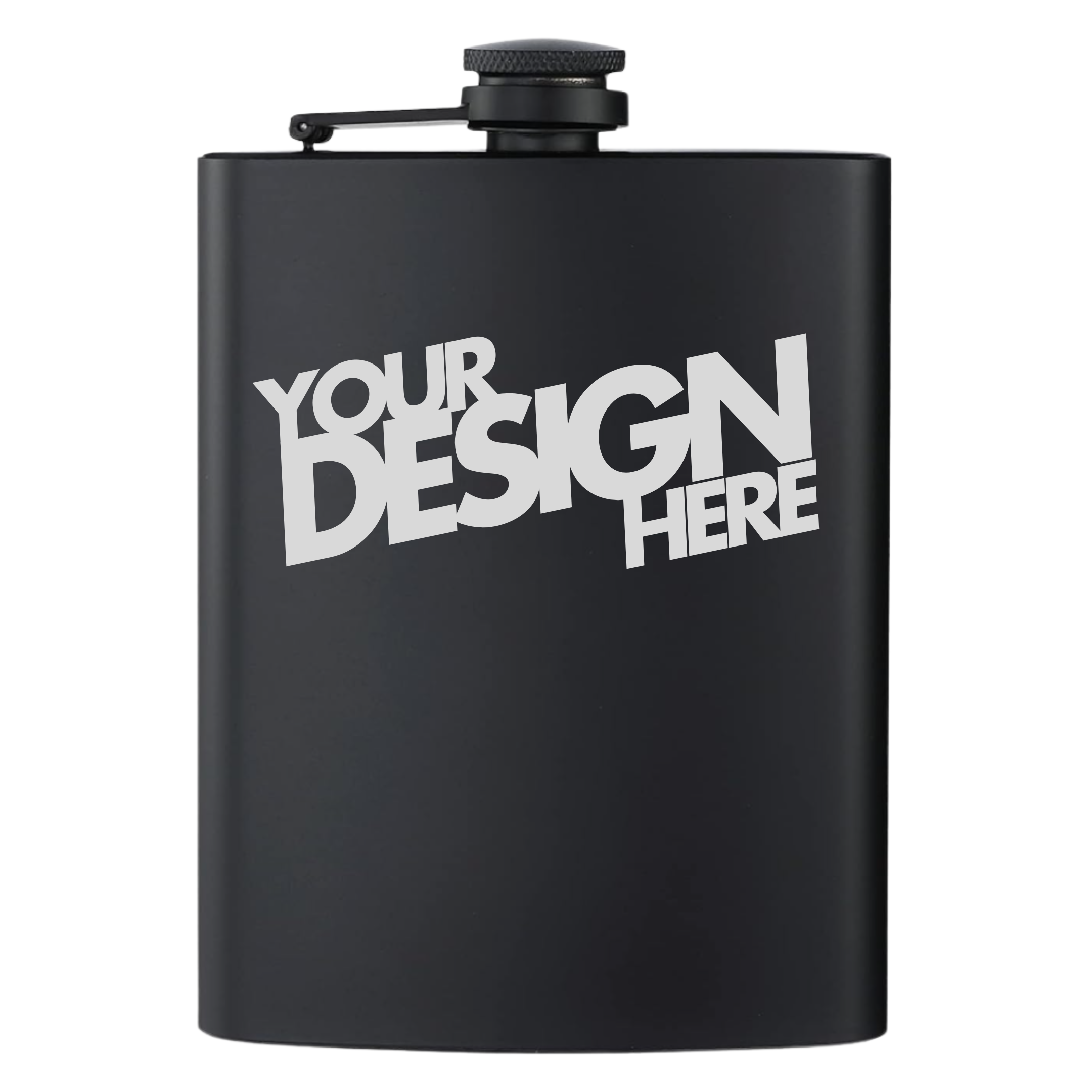 Custom Flasks Custom Personalized Stainless Steel Flask 8oz (Matte Black) – Cleveland ...