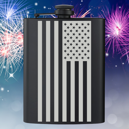 American Flag Stainless Steel Flask 8oz