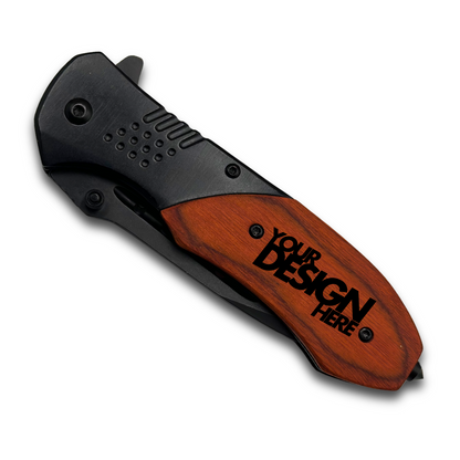 Knife - Wood with Stainless Steel - Custom Laser Engraved