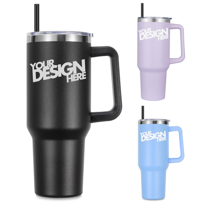 Tumbler With Handle - 40oz Insulated - Custom Engraved