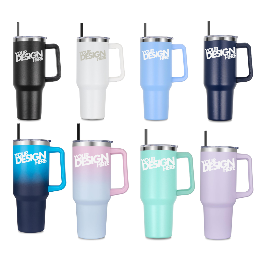 Tumbler With Handle - 40oz Insulated - Custom Engraved