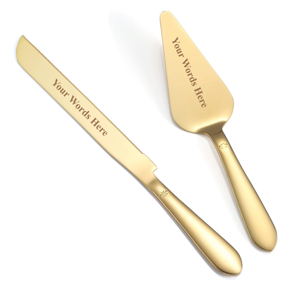 Cake Cutter + Knife Wedding Set Event Serving Utensils Personalized