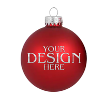 Custom Laser Engraved Green & Red Glass Christmas Ornament - Personalized w/ Any Logo or Design