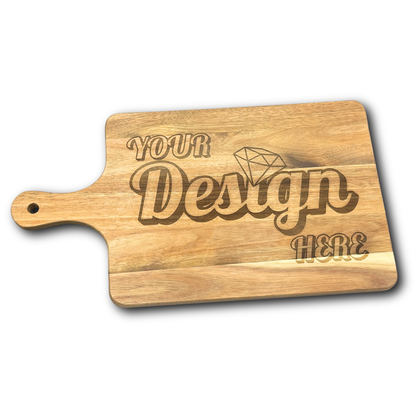 Cutting Board - Polished Acacia Wood - Custom Laser Engraved