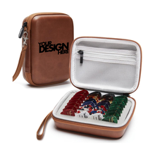 Leather Guitar Pick Box - Any Logo or Design - Perfect Musician or Guitarist Gift