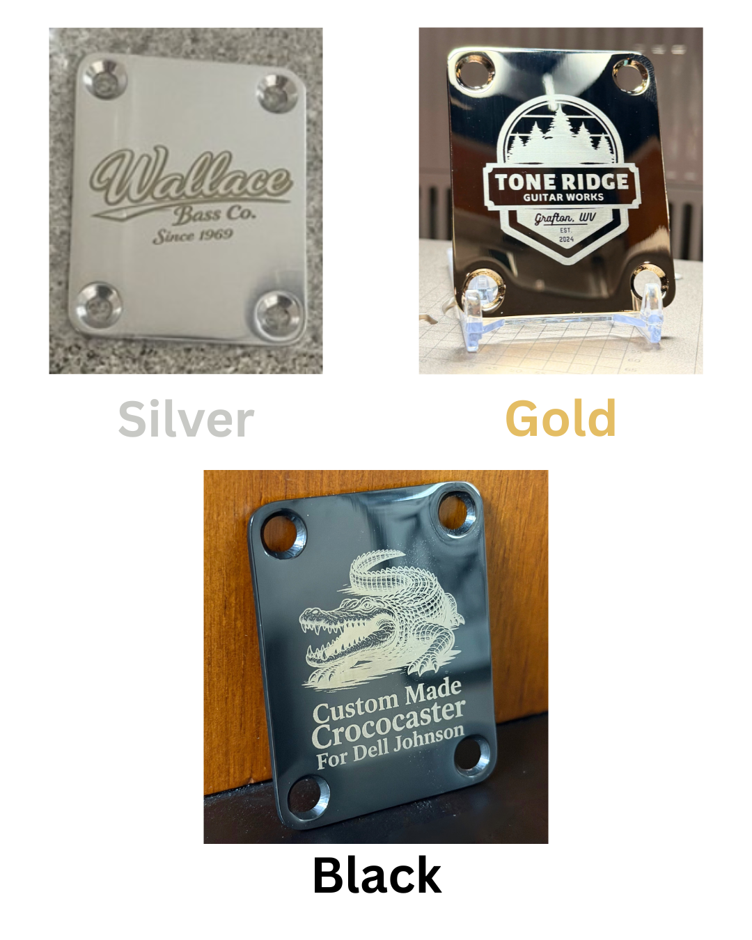 Guitar Neck Plate - Custom Engraved
