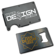 Metal Wallet and Bottle Opener - Custom Laser Engraved (BUNDLE)