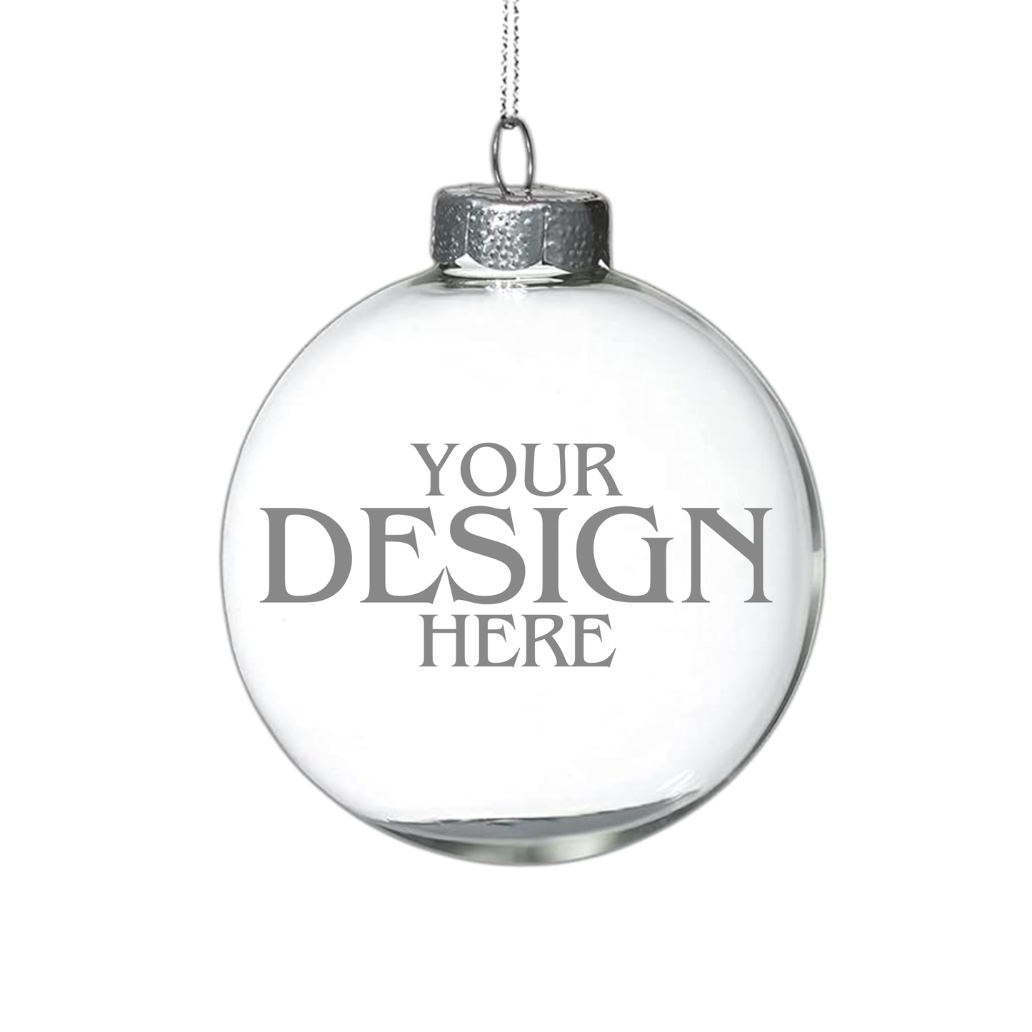Custom Laser Engraved Clear Glass Christmas Ornament - Personalized w/ Any Logo or Design