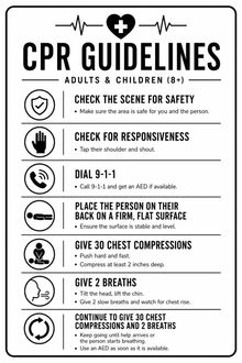 Laser Engraved CPR Guidelines Card - Adult & Child Reference - Pocket Emergency Safety Card - First Aid Quick Reference Tool