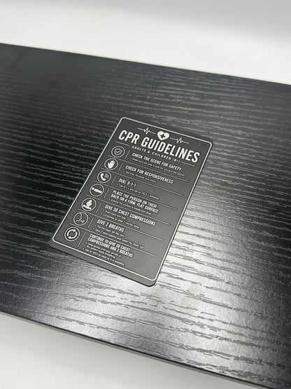 Laser Engraved CPR Guidelines Card - Adult & Child Reference - Pocket Emergency Safety Card - First Aid Quick Reference Tool