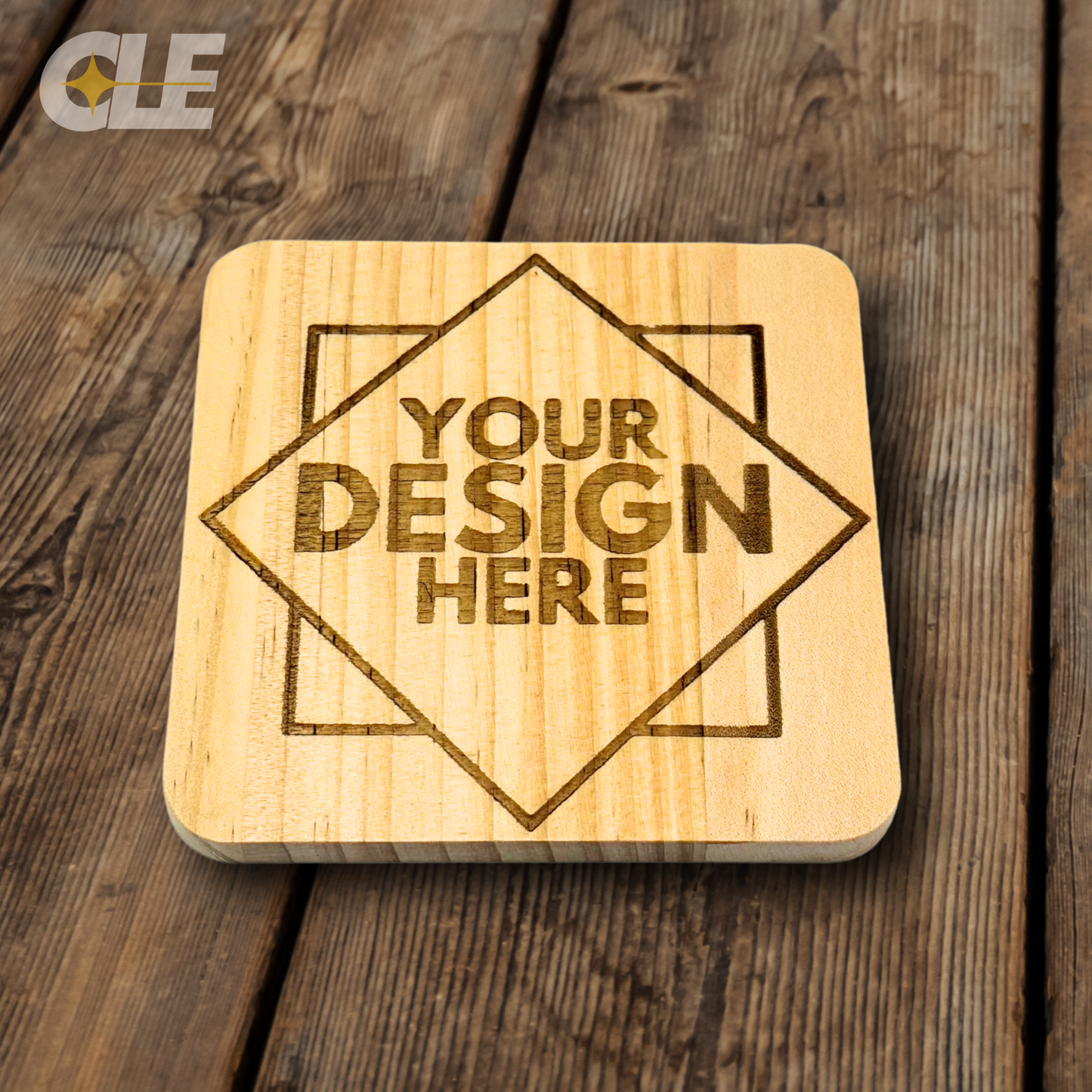 Wooden Coasters - Custom Laser Engraved (4 Pack)