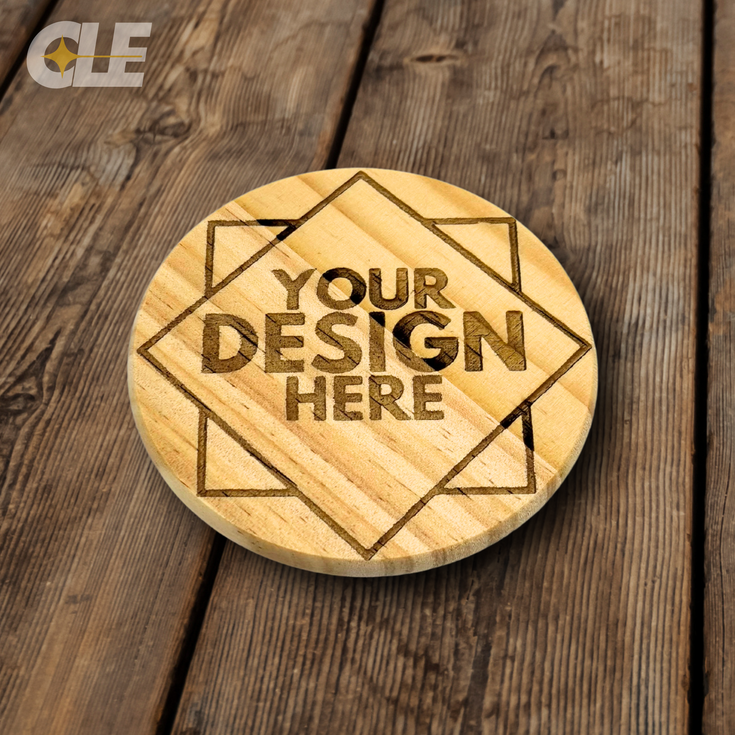 Wooden Coasters - Custom Laser Engraved (4 Pack)