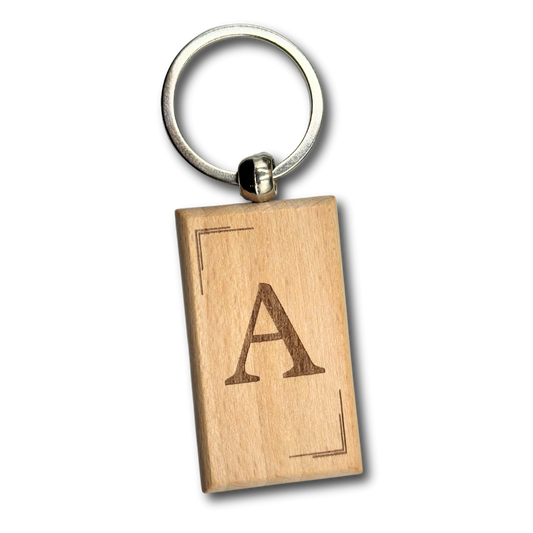 Wood Letter Keychains - Custom Laser Engraved