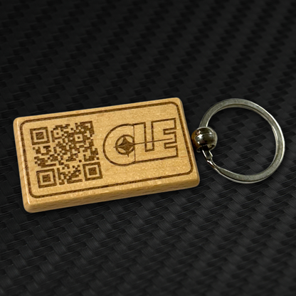 QR Code Wood Keychain - Custom Laser Engraved