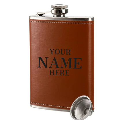 Leather Hip Flask Drinkware Alcohol Wedding Groomsmen Wedding Gift