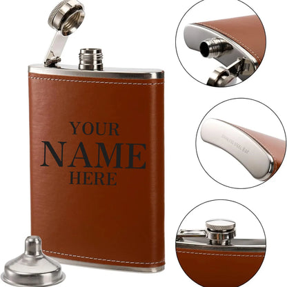 Leather Hip Flask Drinkware Alcohol Wedding Groomsmen Wedding Gift