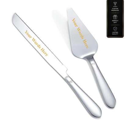 Cake Cutter + Knife Wedding Set Event Serving Utensils Personalized