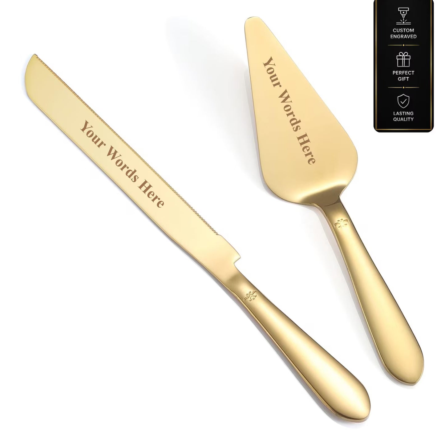 Cake Cutter + Knife Wedding Set Event Serving Utensils Personalized
