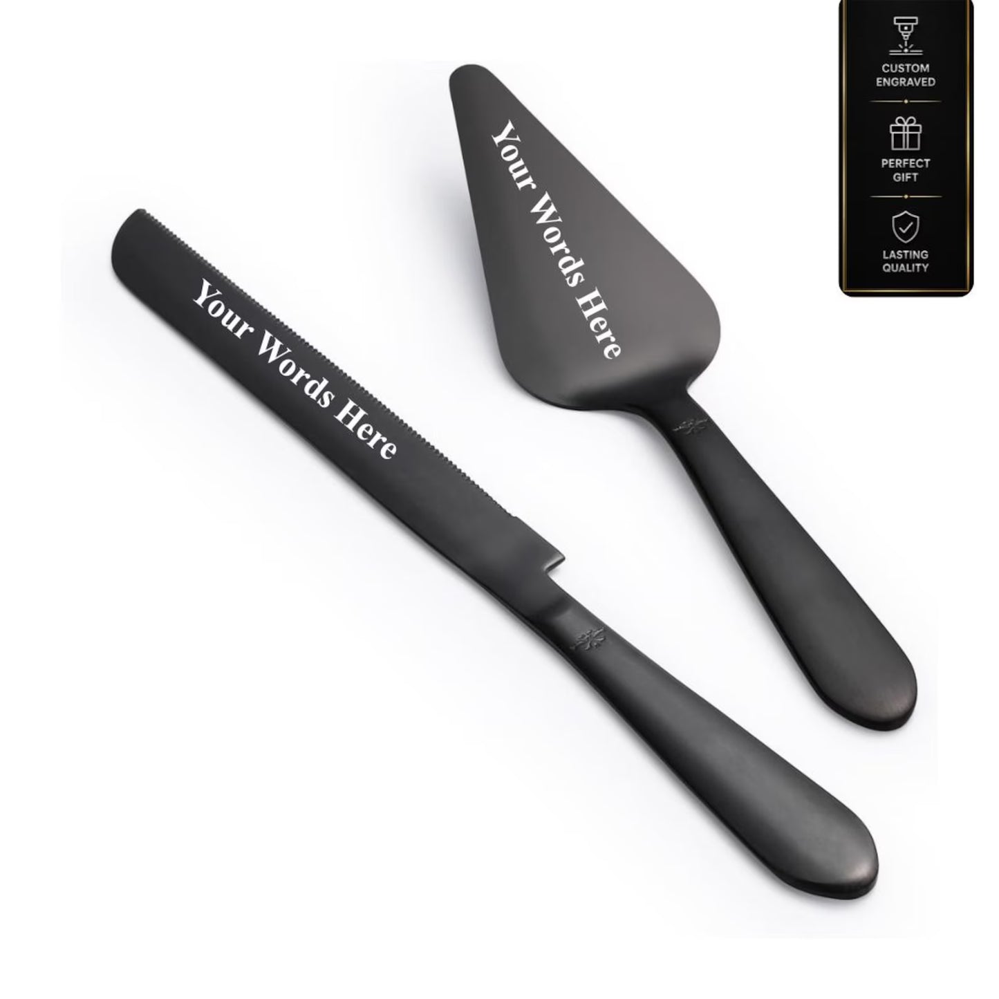 Cake Cutter + Knife Wedding Set Event Serving Utensils Personalized